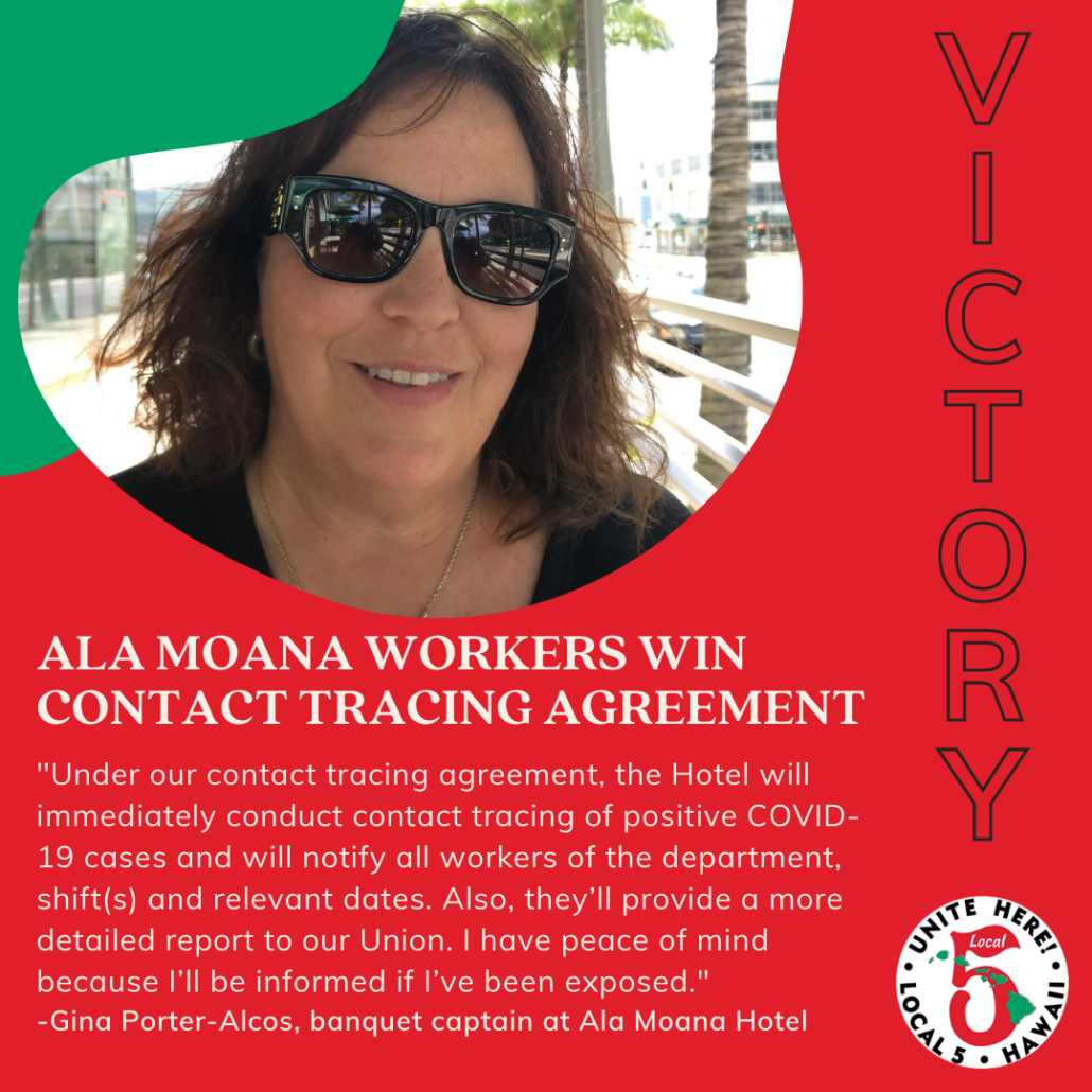 Ala Moana Hotel workers win contact tracing agreement UNITE HERE Local 5